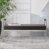 SAFAVIEH Home Collection PIM Shale Velvet/Chrome Long Rectangle Living Room Bedroom Entryway Foyer Office Hallway Upholstered Bench with Arms view 4