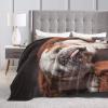 Feartdiy English Bulldog Dog Brown Couch Blanket for Kids Adults Women,Soft Fleece Throw Blanket Cozy Bed Blankets King Size for Couch Bed Travel Camping 50"X40" view 4