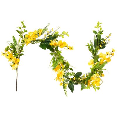 5' Yellow Daisy and Berry Floral Spring Garland