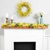 5' Yellow Daisy and Berry Floral Spring Garland view 3