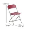 BizChair Folding Chair - Red Plastic - 4 Pack 650LB Weight Capacity Comfortable Event Chair - Lightweight Folding Chair view 2