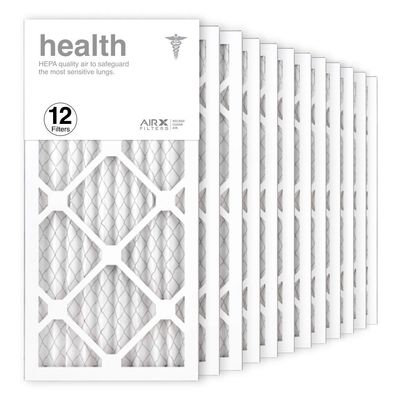 AIRx Filters 10x20x1 Air Filter MERV 13 Pleated HVAC AC Furnace Air Filter, Health 12-Pack, Made in the USA