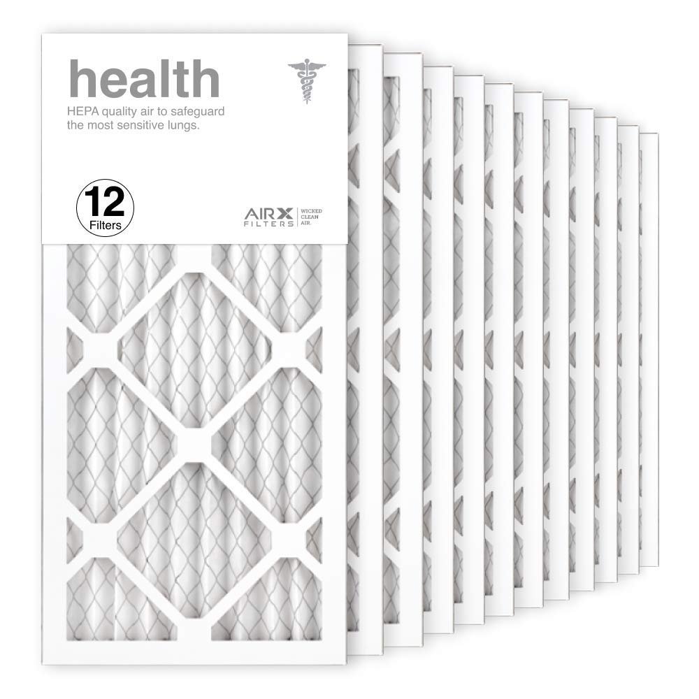 AIRx Filters 10x20x1 Air Filter MERV 13 Pleated HVAC AC Furnace Air Filter, Health 12-Pack, Made in the USA