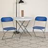 BizChair Folding Chair - Blue Plastic - 4 Pack 650LB Weight Capacity Comfortable Event Chair - Lightweight Folding Chair view 1