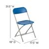 BizChair Folding Chair - Blue Plastic - 4 Pack 650LB Weight Capacity Comfortable Event Chair - Lightweight Folding Chair view 2