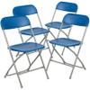 BizChair Folding Chair - Blue Plastic - 4 Pack 650LB Weight Capacity Comfortable Event Chair - Lightweight Folding Chair view 4