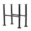 Niubid 28'' x 14'' H-Shape Industrial Pipe Table Leg Set - Iron Base LegsCoffee & End Tables, Desks, Nightstand - Vintage, Mid-Century Modern Aesthetic - Dark Grey Black Rough Pipes view 1