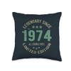52 Year Old Bday Legend Since 1974 - Vintage 52nd Birthday Throw Pillow view 1