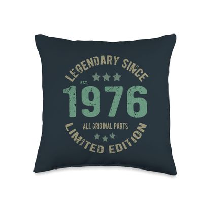 50 Year Old Bday Legend Since 1976 - Vintage 50th Birthday Throw Pillow