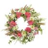 Chrysanthemum and Berry Floral Spring Wreath Pink and Yellow 23" view 1