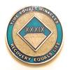 39 Year NA Blue & Gold Diamond Style Recovery, Clean, Medallion, Chip, Coin, Token view 1