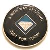 38 Year NA Blue & Gold Diamond Style Recovery, Clean, Medallion, Chip, Coin, Token view 2