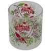 8" Hand Painted Christmas Cardinal and Pine Flameless Glass Christmas Candle Holder view 3