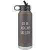 Funny Father's Day Water Bottle Ask Me About My Dad Jokes Insulated Tumbler 32oz BPA Free view 1