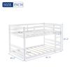 Twin Over Twin Bed, Solid Wood Low Bunk Bed with Guard Rail and Built-in Ladder for Kids and Teens, Can be Separable, No Box Spring Needed (White) view 2