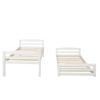 Twin Over Twin Bed, Solid Wood Low Bunk Bed with Guard Rail and Built-in Ladder for Kids and Teens, Can be Separable, No Box Spring Needed (White) view 4