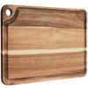 AZRHOM Large Acacia Wood Cutting Board for Kitchen, Butcher Block for Meat and Cheese, Chopping Board with Hanging Hole and Groove 18x12 Inch view 1