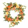 1pc Garland Decoration Daisies Wreath Floral Hoop Wreath Summer Floral Wedding Decorative Simulated Leaves Garland Wedding Door Hanging Rose Wooden Baby view 2