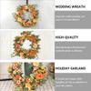 1pc Garland Decoration Daisies Wreath Floral Hoop Wreath Summer Floral Wedding Decorative Simulated Leaves Garland Wedding Door Hanging Rose Wooden Baby view 3