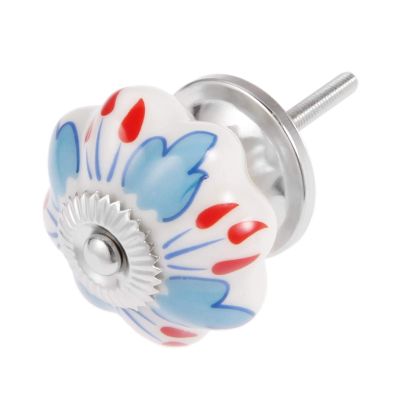 YUNSI Creative Handles 1pc Vintage Flower Ceramic Knob Dresser Door Knobs Zinc Alloy Base Kitchen Furniture Handle Cabinet Drawer Pulls Home Decor Hardware Handle(A)