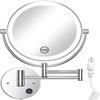 Gospire 8.5" Wall Mounted Lighted Double-Sided 1X/10X Magnifying Mirror view 1