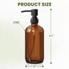 AmazerBath Amber Glass Soap Dispenser, 2 Pack Soap Dispenser Set with Stainless Steel Pump, Vintage Liquid Brown Soap Dispensers Bottle, 17 Oz Dish Soap and Hand Soap Dispensers for Bathroom Kitchen view 3