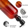 AmazerBath Amber Glass Soap Dispenser, 2 Pack Soap Dispenser Set with Stainless Steel Pump, Vintage Liquid Brown Soap Dispensers Bottle, 17 Oz Dish Soap and Hand Soap Dispensers for Bathroom Kitchen view 4