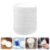 Hemoton Ice Cream Cups with Lids 100pcs Disposable Cup Cover Paper Hot Cup Lids Recycled Drinking Coffee Covers for Cafe Hotel KTV Bars 75mm Soup Cups with view 4