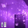 YOLIGHT Butterfly Curtain Lights 13ft 96 LED Fairy Lights 8 Modes String Lights with Remote, Butterfly Hanging Decoration for Girls Room Bedroom Wall Ceiling Party Wedding Holiday Christmas (Purple) view 1