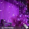 YOLIGHT Butterfly Curtain Lights 13ft 96 LED Fairy Lights 8 Modes String Lights with Remote, Butterfly Hanging Decoration for Girls Room Bedroom Wall Ceiling Party Wedding Holiday Christmas (Purple) view 2