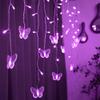 YOLIGHT Butterfly Curtain Lights 13ft 96 LED Fairy Lights 8 Modes String Lights with Remote, Butterfly Hanging Decoration for Girls Room Bedroom Wall Ceiling Party Wedding Holiday Christmas (Purple) view 4