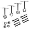 Yinpecly Ceiling-Mount Bracket, Wardrobe Pipe Bracket, 3.15" Dia, Shower Curtain Closet Wardrobe Rod Lever Support Holder Pipe Flange Socket 4pcs(3.94" Height) view 1
