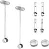 Yinpecly 3.15" Diameter 13.78" Height Stainless Steel Curtain Rod Ceiling-Mount Bracket Wardrobe Pole Flange Socket Without Screws for Shower Curtain Rod Kitchen Hangers Closet Pole Silver Tone 2pcs view 1