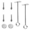Yinpecly Bracket for Curtain Rod Stainless Steel Ceiling Mount Bracket Closet Rod Brackets Wardrobe Rod Bracket Wall Mounted Silver Tone 2pcs view 1