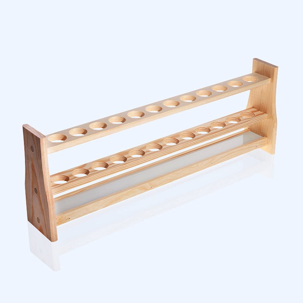 Test Tube Rack, 12Hole Wooden Test Tube Rack Test Tube Holder Support Burette Stand Laboratory Test Tube Stand Shelf Lab School Supplies