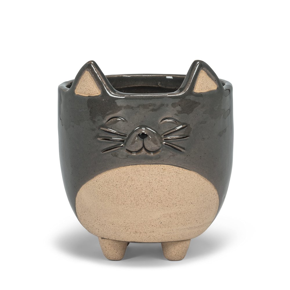 Abbott Collection Stoneware Cat on Legs Planter - Large (5" H)