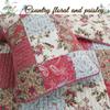 3-Piece Country Floral Paisley Red Blue Khaki Patchwork Cotton Queen Quilt Bedding Set by Cozy Line Home Fashions view 2