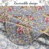 3-Piece Cotton King Quilt Bedding Set, French Floral Country Cottage Blue Scalloped Provence Garden Lightweight Reversible Coverlet Bedspread for All Season view 3