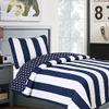 Sailor Star Navy Blue White Striped Pattern 100% Cotton Quilt Bedding Set,Reversible Coverlet,Bedspread for Kids Boy(Popeye 's, Twin - 2 Piece) view 2