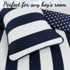 Sailor Star Navy Blue White Striped Pattern 100% Cotton Quilt Bedding Set,Reversible Coverlet,Bedspread for Kids Boy(Popeye 's, Twin - 2 Piece) view 3