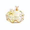 Feyarl Small Gold Glass Perfume Tray Jewelry Trinket Organizer Tray Ornate Vanity Cosmetic Makeup Display Decorative Tray for Home Decor Dresser Tabletop Countertop (7inch) view 1
