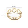 Feyarl Small Gold Glass Perfume Tray Jewelry Trinket Organizer Tray Ornate Vanity Cosmetic Makeup Display Decorative Tray for Home Decor Dresser Tabletop Countertop (7inch) view 2