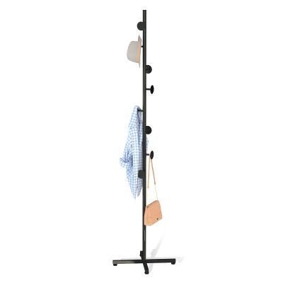 CLSYO Coat Rack Freestanding, Black Coat Tree With 8 Hooks Metal Coat Stand for Entryway,Hallway, Bedroom, Office for Coats, Hanging Clothes, Jacket, Hats, Bags
