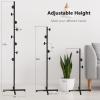 CLSYO Coat Rack Freestanding, Black Coat Tree With 8 Hooks Metal Coat Stand for Entryway,Hallway, Bedroom, Office for Coats, Hanging Clothes, Jacket, Hats, Bags view 3