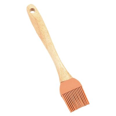 Cabilock 1pc Food Grade Silicone Basting Brush Wooden Handle for Bbq and Baking Easy to Clean for Oil and Sauce Application