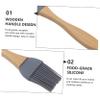 Cabilock 1pc Food Grade Silicone Basting Brush Wooden Handle for Bbq and Baking Easy to Clean for Oil and Sauce Application view 2