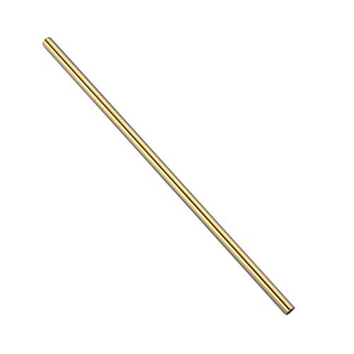 50PCS Reusable Drinking Straws Metal Stainless Steel Straight Straws 215mm (50PCS Gold)