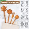 JABIHOME 4 Wooden Spoons and Forks Set, Valentines Hostess Gifts for Women, Couple Cooking Gifts for Women, Handmade Gifts, Nana Gifts view 3