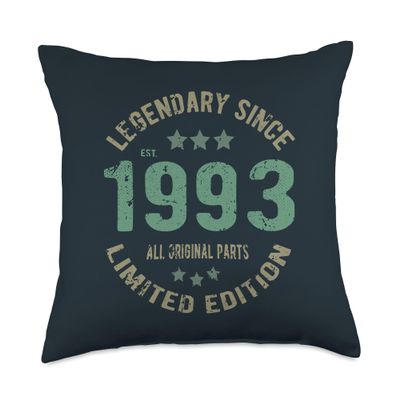33 Year Old Bday Legend Since 1993 - Vintage 33rd Birthday Throw Pillow