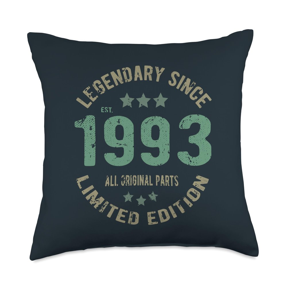 33 Year Old Bday Legend Since 1993 - Vintage 33rd Birthday Throw Pillow